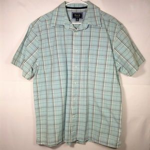 Bass Men's Sz L Button Up Shirt Plaid Short Sleeve
